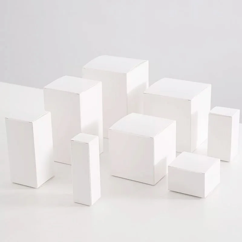 10 шт./лот маленькая белая картонная коробка из крафт бумаги коробки для эфирных