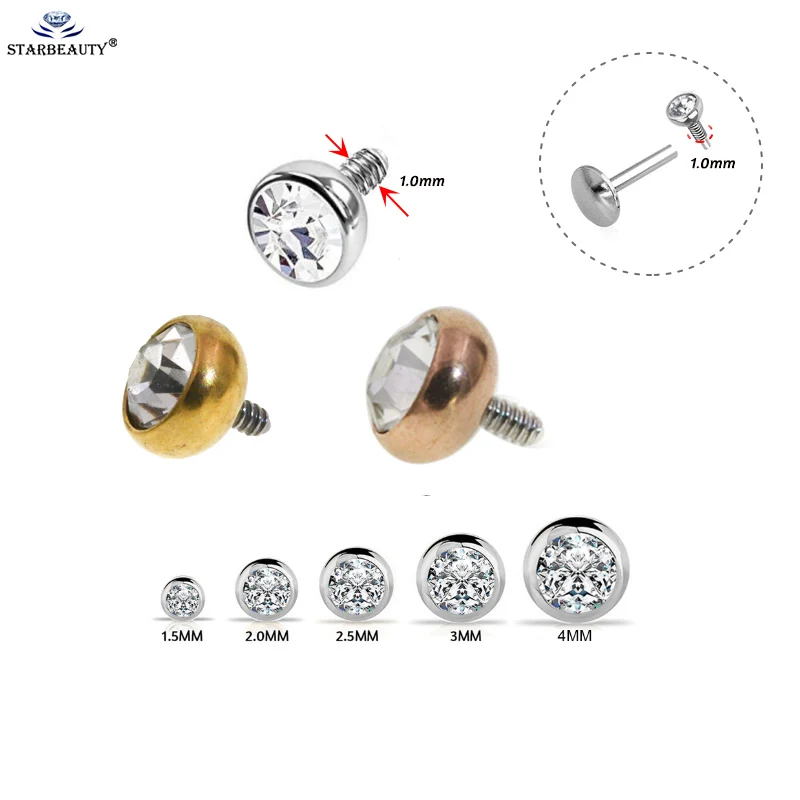 10 шт. 16 г стальной Топ CZ драгоценный камень для уха хрящ трагус Спираль пирсинг
