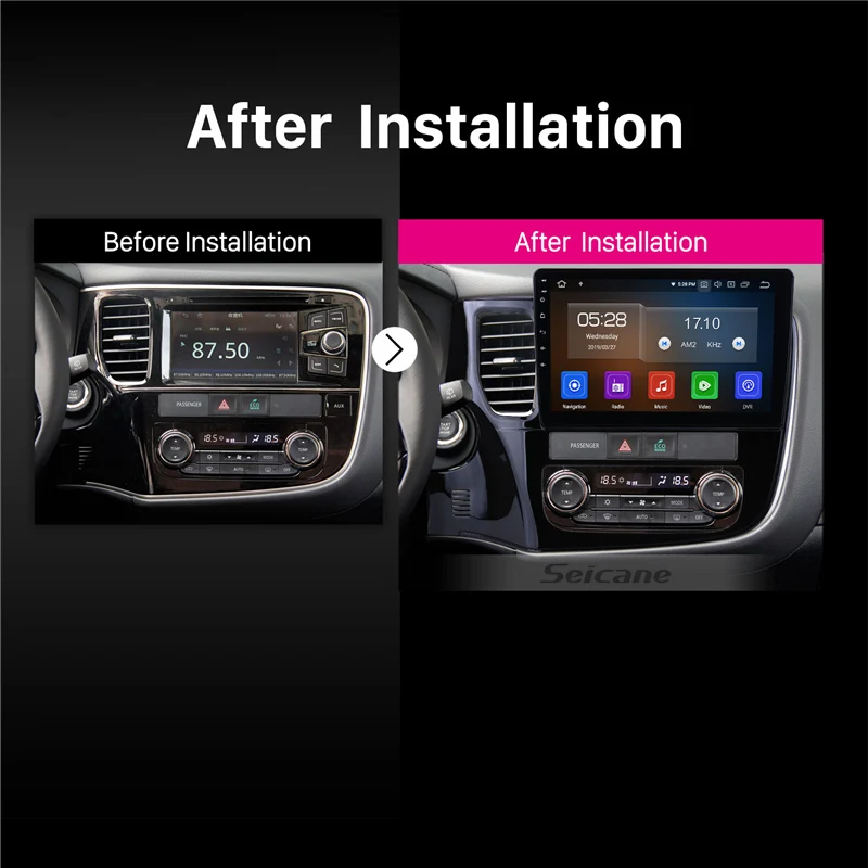 Seicane 4 + 64G 10 1 'ɺndroid 0 для 2014 2015 2016 2017 Mitsubishi Outlander автомобильный GPS Blurtooth
