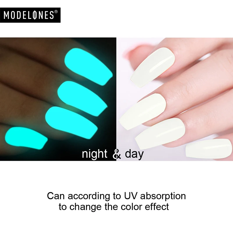 Modelones 30 г акриловый удлиняющий светодиодный лак для ногтей флуоресцентный