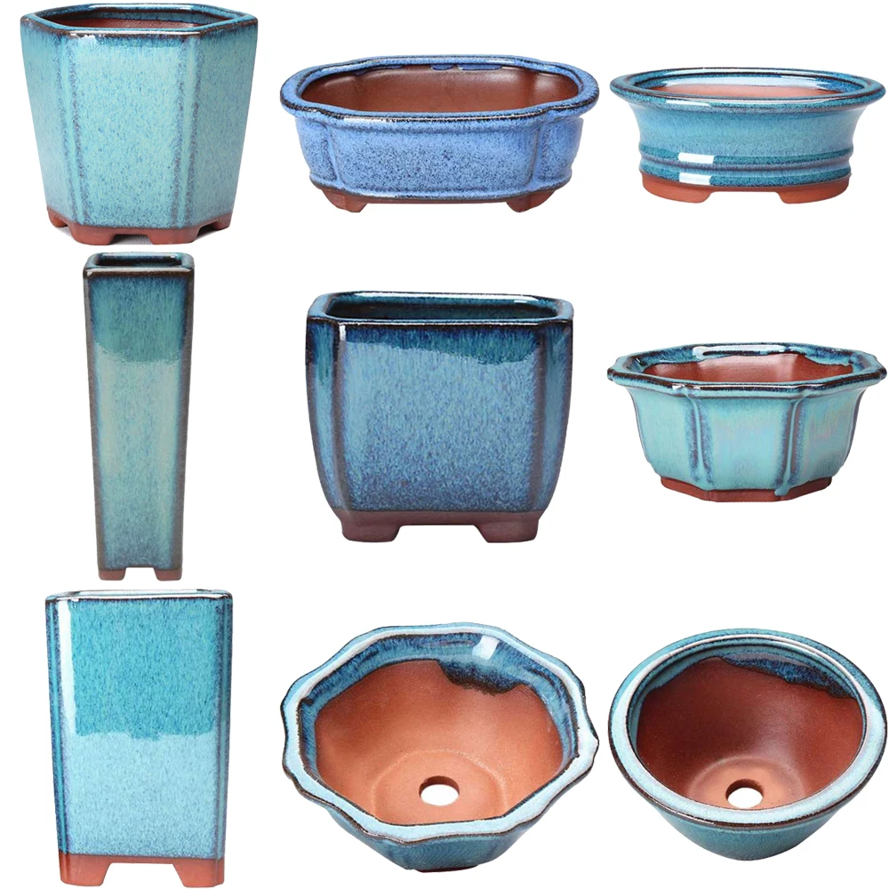 Бонсай обучение керамический горшок для цветов Ремесло растений ящик комнатных