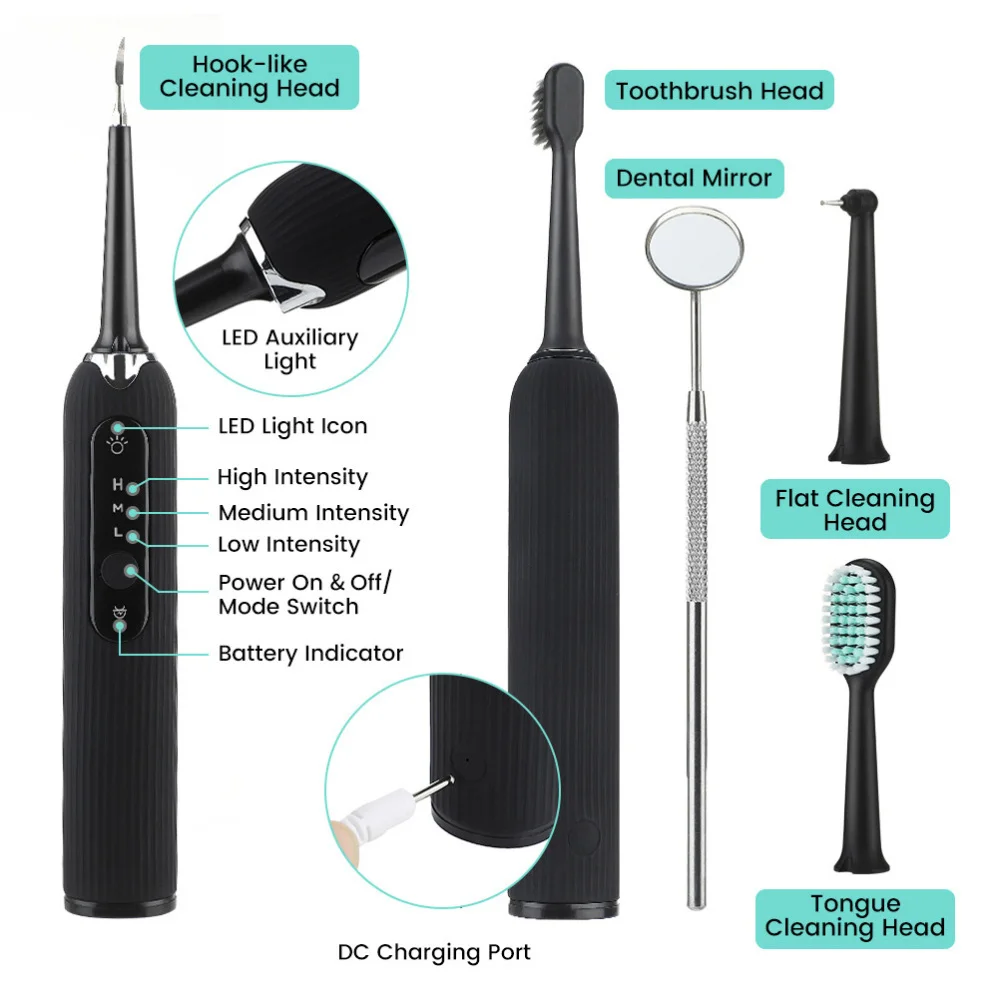 

1 Set Dental Calculus Cleaner 3 Gears Waterproof Electric Tartar Remover Cleaner