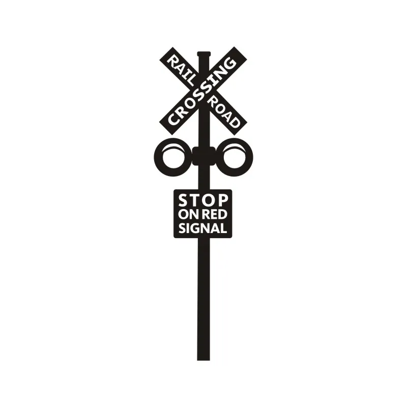 Railroad Crossing Sign Childrens Wall Art Nursery Decor Stickers Train Theme Kindergarten Kids Child T170410 | Дом и сад