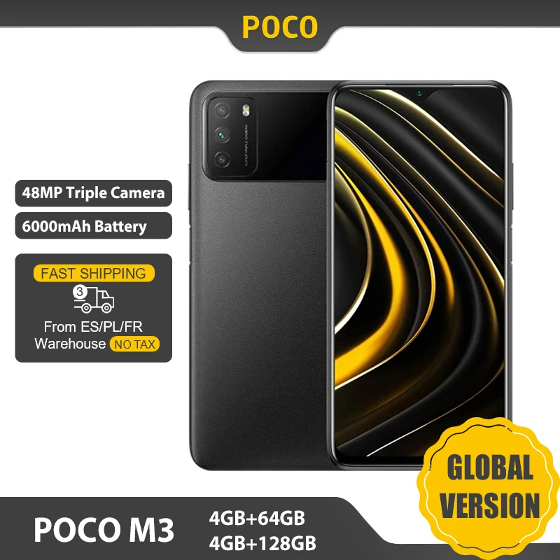 

Global Version POCO M3 Smartphone 4GB 64GB / 4GB 128GB Snapdragon 662 6.53" Display 6000mAh Battery Dual Speakers 48MP Phone