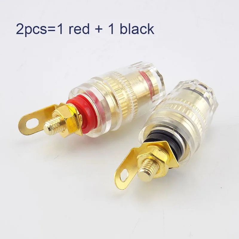 

1pair/2pcs Banana Connector 4mm Thread Medium Amplifier Speaker Spade Terminal Binding Post Banana Plug Socket Video Connector