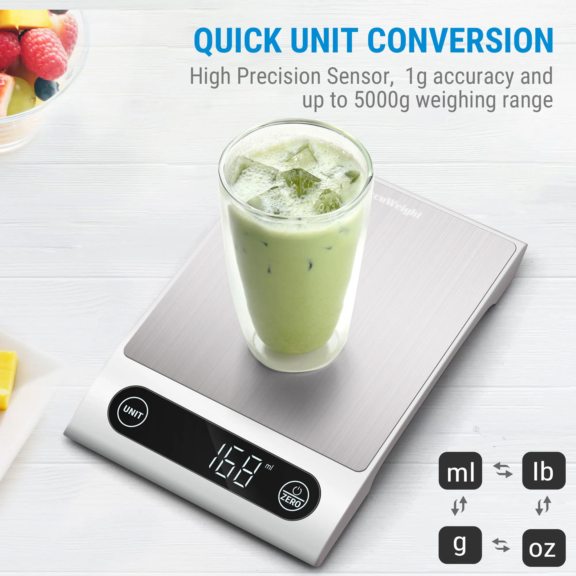 Цифровые кухонные весы AccuWeight CK795BLE 5 кг Bluetooth для взвешивания продуктов с функцией
