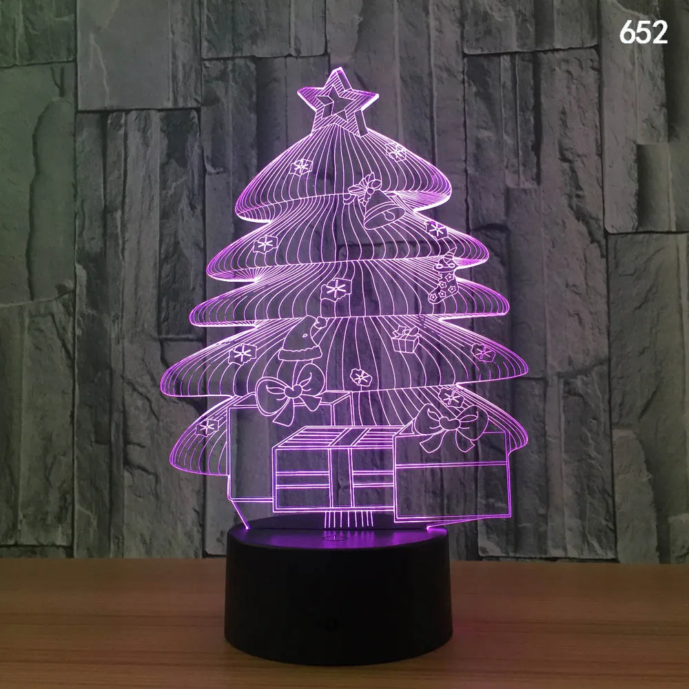 Рождественская серия-3D елка/шляпа/Санта Клаус/моделирующий Ночной светильник