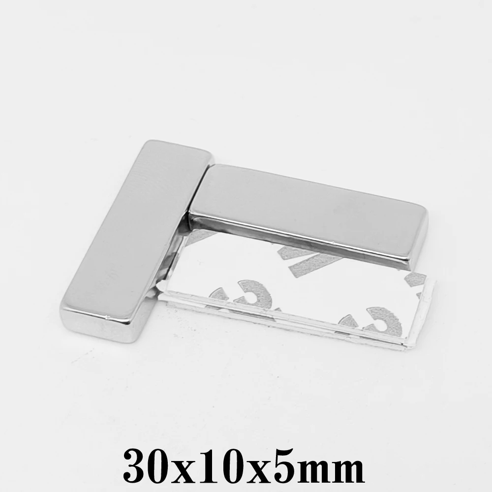 2/5/10/15/20/30PCS 30x10x5mm Block Super Strong Magnets 30x10x5 Rare Earth Neodymium Magnet Two Side With 3M Tape 30*10*5 | Обустройство