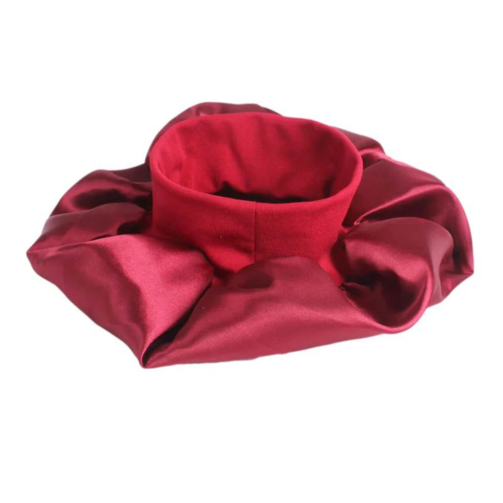 

4PCS Imitated Silk Hat Chemotherapy Cap Elastic Wide Edge Round Cap Sleep Cap for (Mixed Color)
