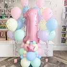 63 шт розовый 1 2 3 лет набор воздушных шаров из латекса Макаруны воздушные шары для вечеринки день рождения украшения для девочек для праздника Globos