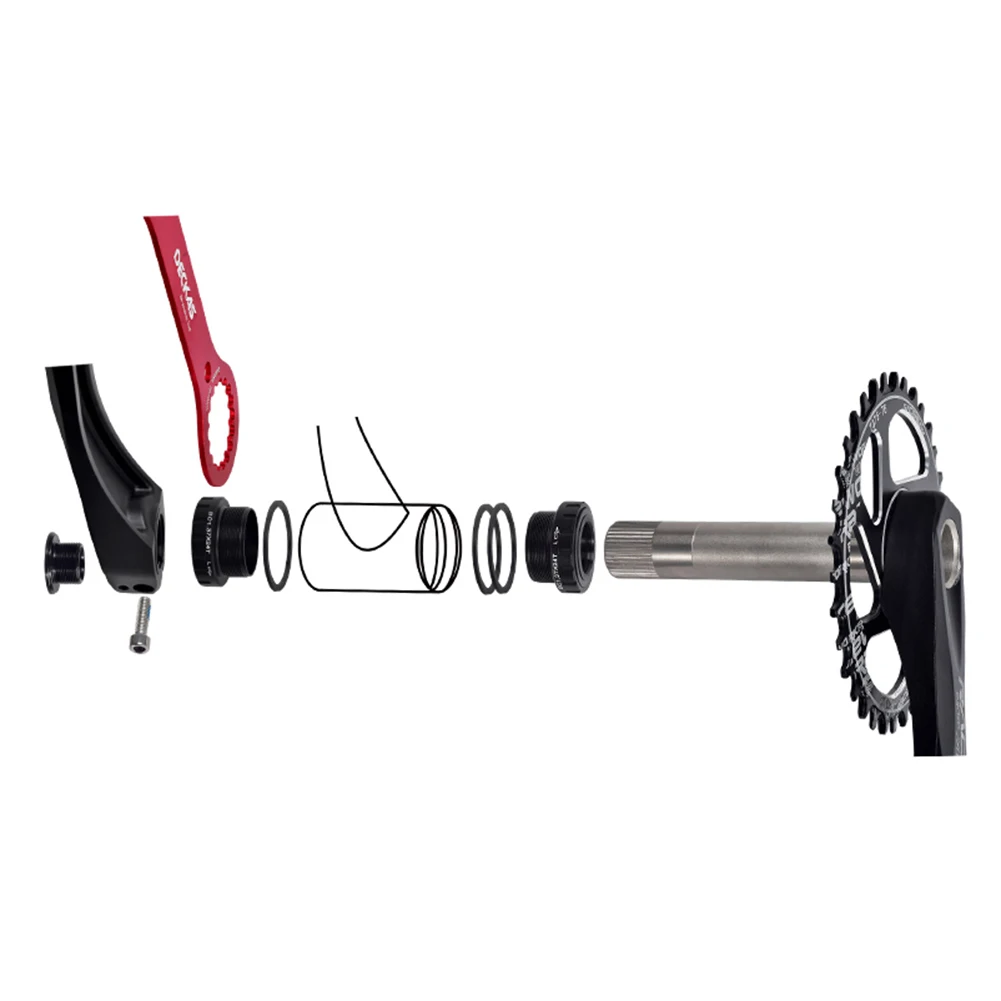 

Single Speed Crankset 32/34/36/38T 170mm Crank Arm 68-73mm Bottom Bracket for Mountain Bike