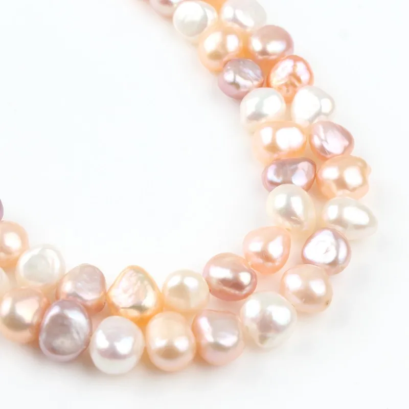 AAA 7-8 мм натуральный пресноводный жемчуг Белый Оранжевый разноцветные плоские