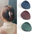 Заколка для волос с крабом Женская, модный дизайн в Корейском стиле, однотонная заколка с квадратной скрабой в стиле ретро, 1 шт.