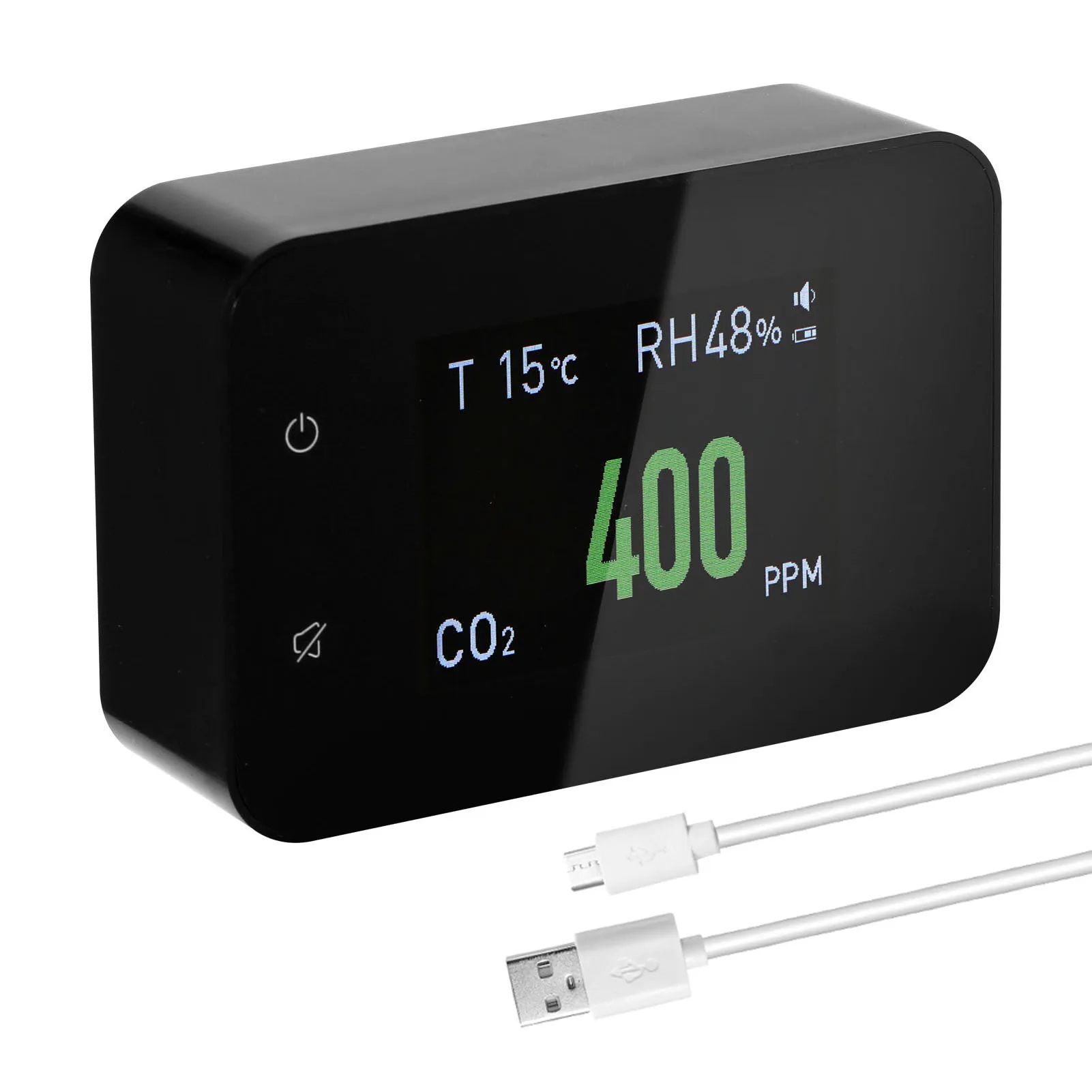 

Air Quality Detector Multifunctional CO2 Tester Carbon Dioxide Value Electricity Quantity Temperature Humidity Display Function