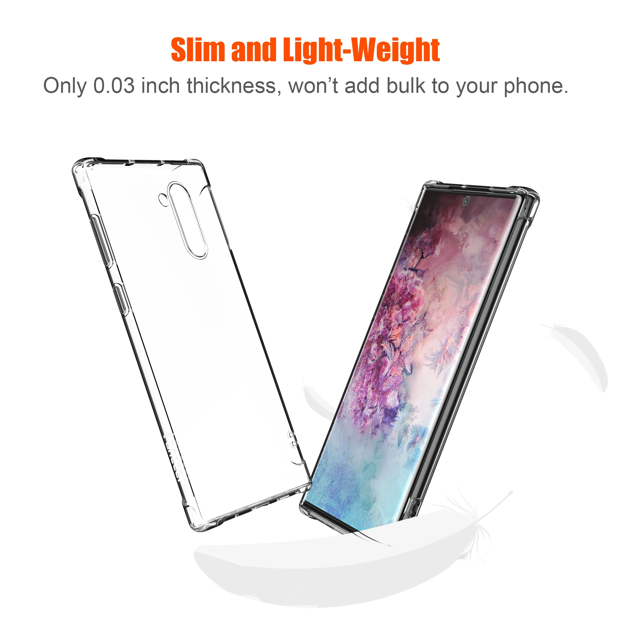 Shock Proof Crystal Soft TPU Phone Case for Samsung Galaxy Note 10 proof |