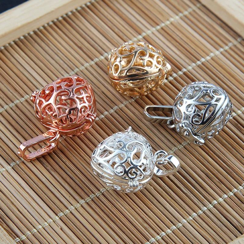 

Jewelry making romantic heart-shaped jewelry hollow geometric pattern peach heart perfume essential oil dispenser pendant