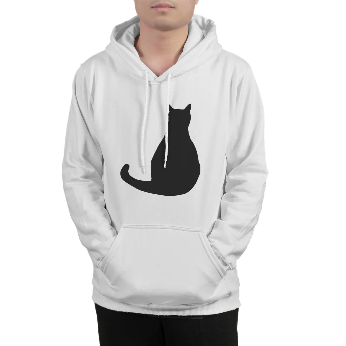 

Men's Hoodie black cat simplicityEssentials Custom Unisex Anime Spring Sweatshirt 37155