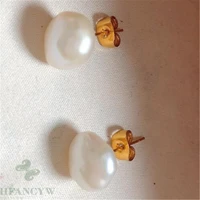 fashion white baroque pearl 18k gold earrings accessories diy chain classic woman mesmerizing bead