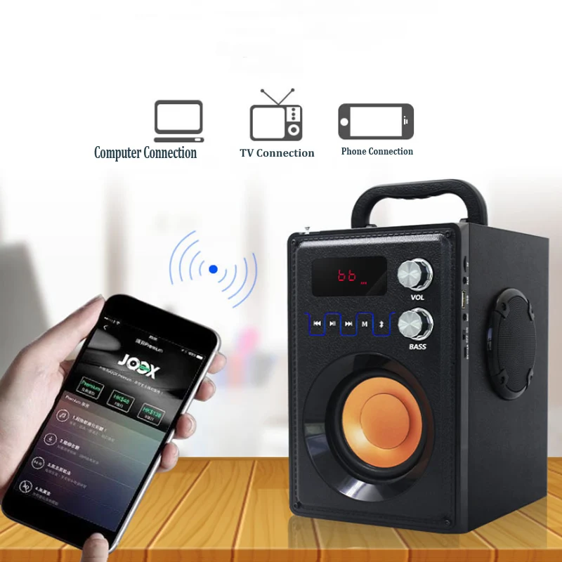 Портативная беспроводная Bluetooth колонка сабвуфер с микрофоном поддержкой