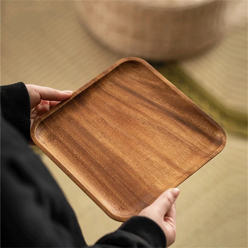 

Деревянная тарелка для хлеба, пиццы, поднос для хранения чая, 20x20 см