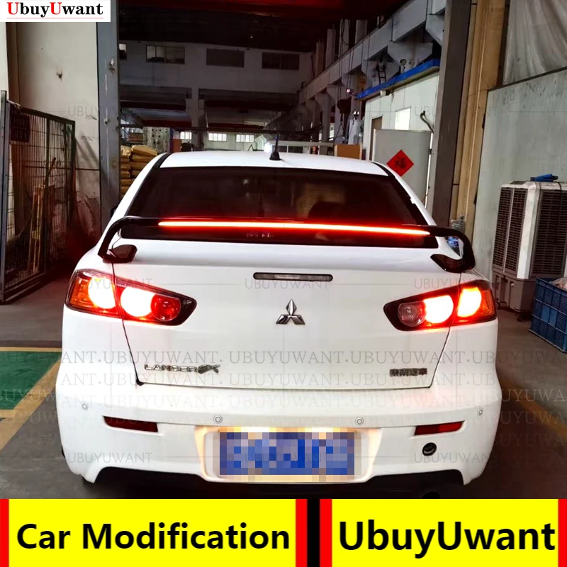 

Спойлер из АБС-пластика для Mitsubishi LANCER EVO 2010-2014, грунтовка, цвет, задние искусственные крылья для автомобиля со светильник кой