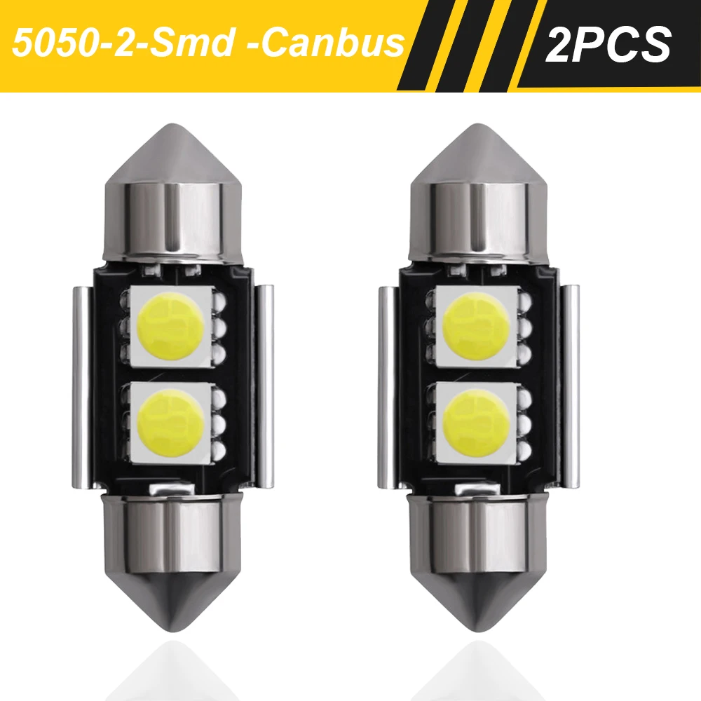 

4x C10W C5W Festoon 31mm 36mm 39mm 41mm 5050 LED 2-SMD 12V White Bulb Canbus Car License Plate Interior Reading Dome Map Lamp