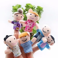 6pcs kawaii family finger puppets set mini plush baby toy children finger puppets educational story hand puppet cloth doll toys