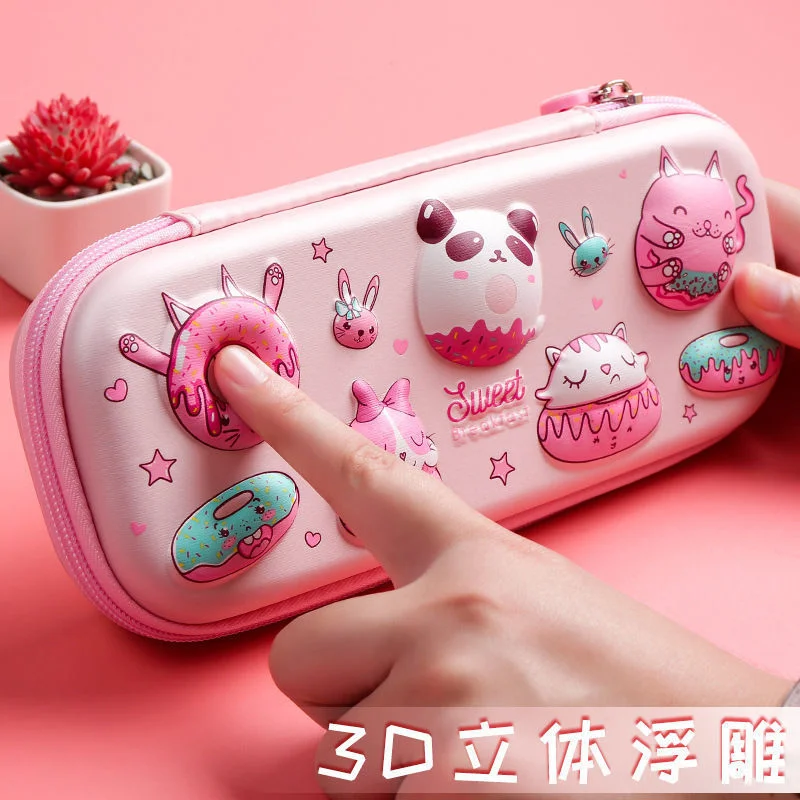 3D чехол для карандашей EVA коробка хранения Милый Розовый Единорог Женский