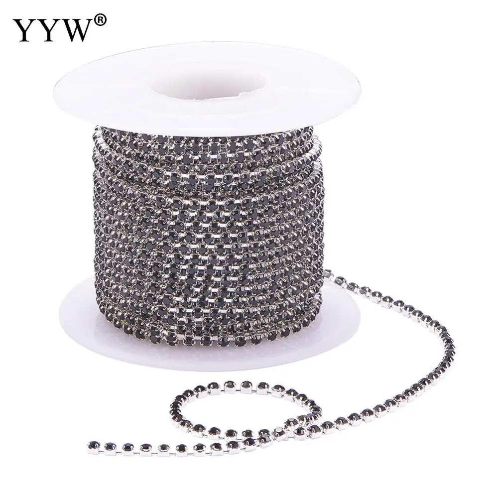 10 ярдов/катушка 2 мм цепочка с кристаллами сделай сам плотная отделка стразы