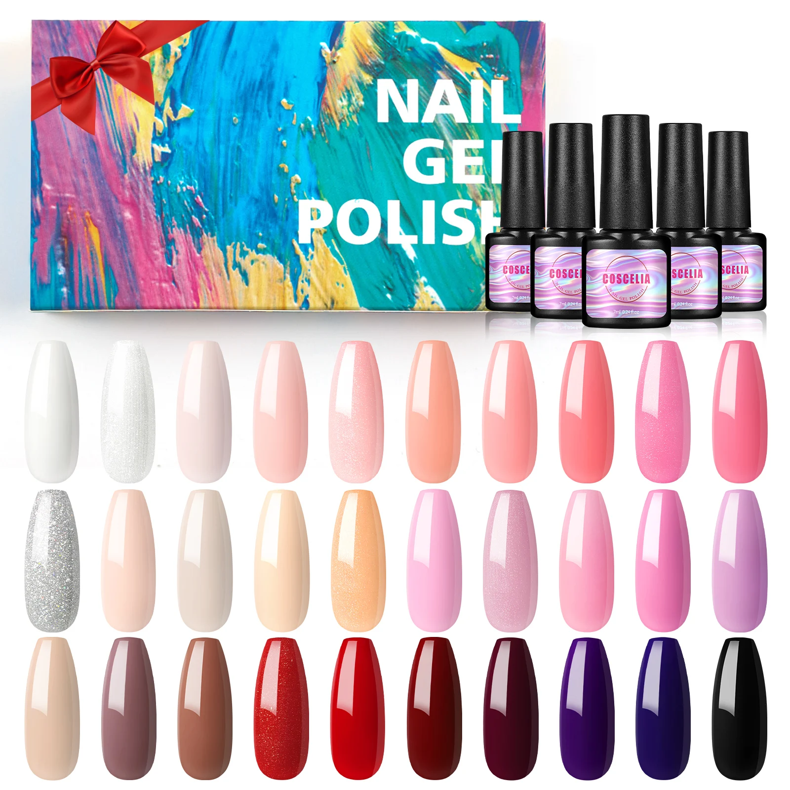 

Полуперманентный лак COSCELIA 10/20/30 шт., лампа для УФ-лампы, 7 мл, лак для маникюра, для дизайна ногтей