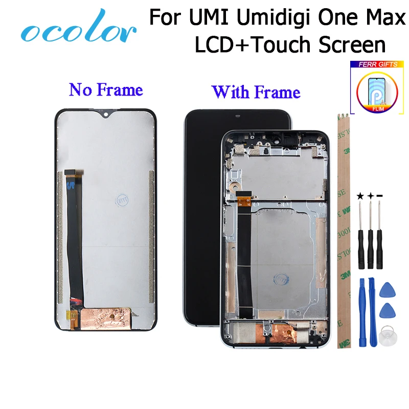 Ocolor для UMI Umidigi One Max ЖК-дисплей и сенсорный экран+ рамка+ пленка для сборки+ инструменты для UMI Umidigi One Max