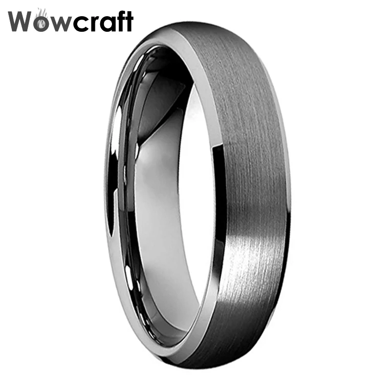 

6mm Tungsten Carbide Ring for Women Matte Finish Wedding Bands Simple Style Couples Ring Comfort Fit Beveled