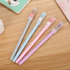 1 творческая канцелярская ручка с крышкой, кролик, гелевая ручка, милая, свежая, конфетных цветов, Студенческая ручка на водной основе, ручка