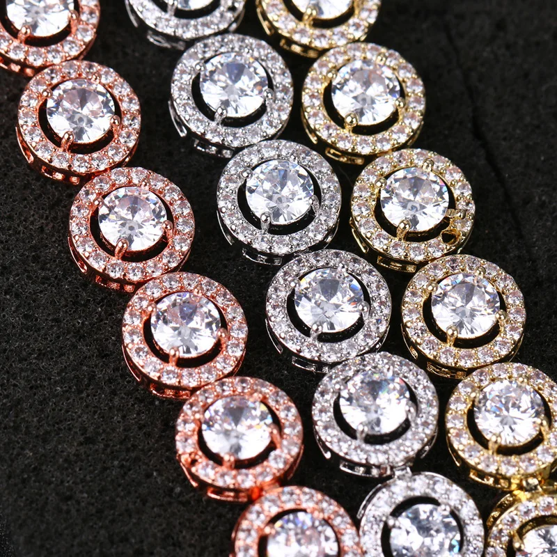 

Ekopdee Luxury Round Shape Zircon Bracelet For Women Classic Crystal Chain Cubic Zirconia Bracelets Female Wedding Jewelry 2021