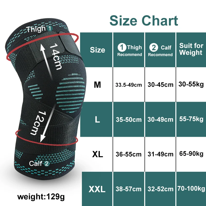 

SKDK 1PC Nylon Knee Brace Support Compression Knee with Strap Sleeve Cycling Running Tennis Hiking Pain Relief Kneepad Comfort