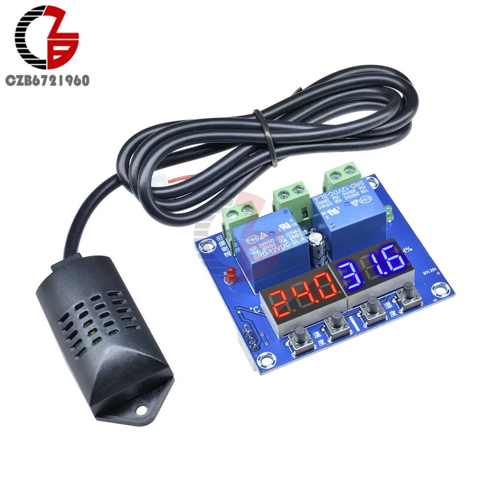 Blue PCB XH-M452 Humiture светодиодный цифровой термостат Humidistat DC 12 В домашний регулятор температуры и влажности термометр гигрометр - Цвет: Blue PCB