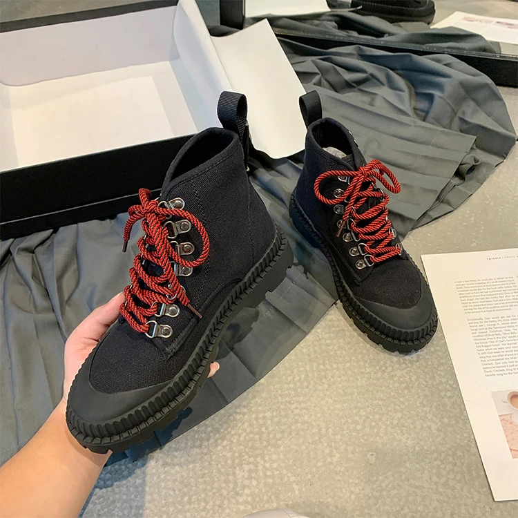 Женские ботинки на платформе осенние ботильоны шнуровке Модельные с высоким