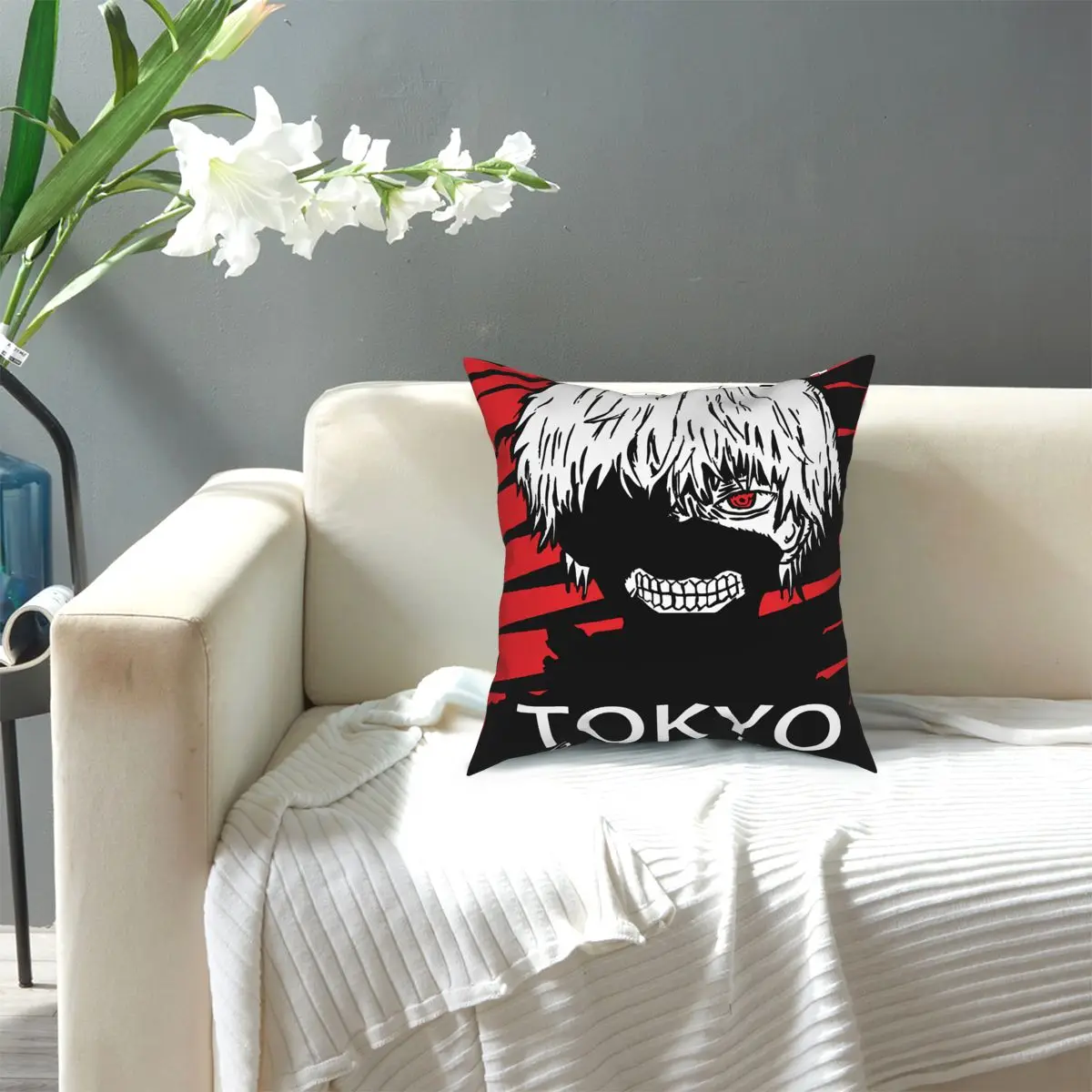 

Tokyo Ghoul Kaneki Ken Pillow Case Home Decor Anime Manga Cushions Throw Pillow for Living Room Double-sided Printing Unique