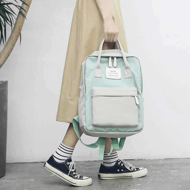 Большой Модный женский рюкзак водонепроницаемый холщовый дорожный ранец