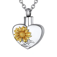 gpunk sunflower urn necklaces for ashesperfumehairsand cremation jewelry memory necklace gift keepsake 20 22inches adjustable