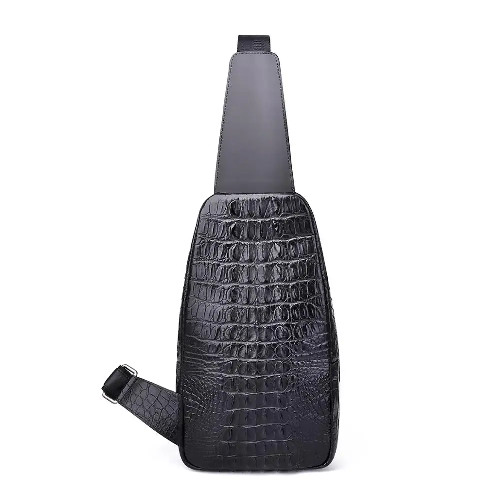 Мужская сумка-слинг из натуральной крокодиловой кожи водонепроницаемая сумка