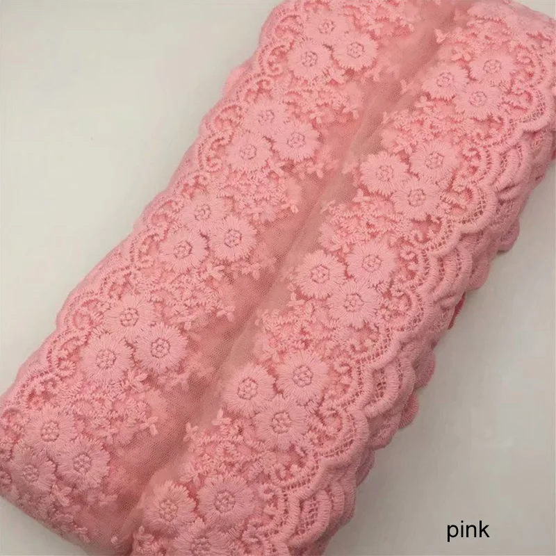 Розовый Полые кружевные ленты с цветами DIY выбор цвета кружевная ткань швейная ширина 12 см кружево отделка шитье украшения Аксессуары - Цвет: Розовый