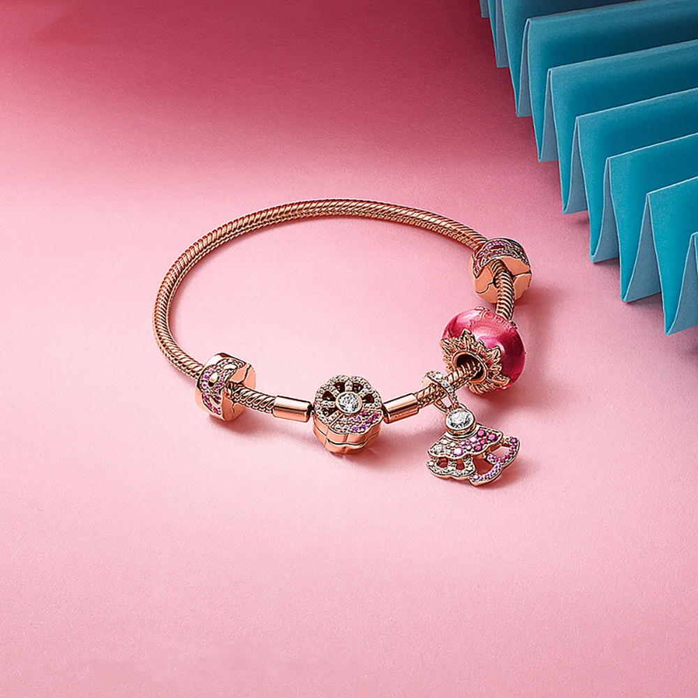 Volayer 925 Браслеты стерлингового серебра вентилятор с застежкой на высоком каблуке