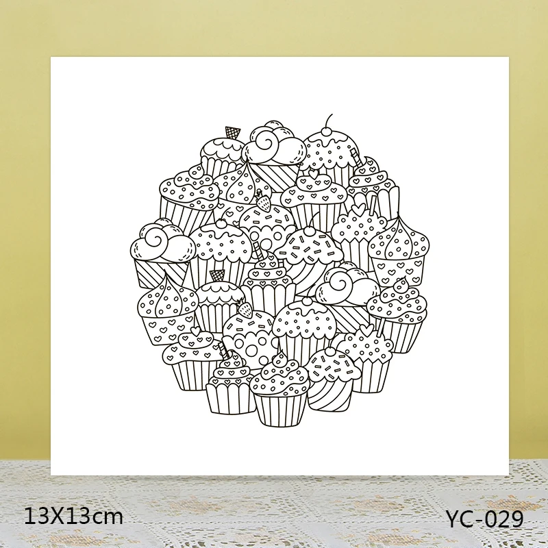 

AZSG Ice cream Clear Stamps/Silicone Transparent Seals for DIY scrapbooking Card Making 13*13cm