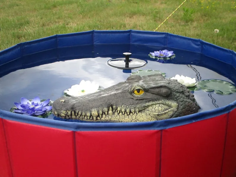 Плавающая головка крокодила водная приманка Садовый пруд художественный декор для гуся хищника цапля утка контроль садовое украшение домашний декор 4