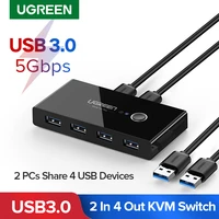 ugreen usb kvm switch usb 3 0 2 0 switcher for xiaomi mi box keyboard mouse printer monitor 2 pcs sharing 4 devices usb switch