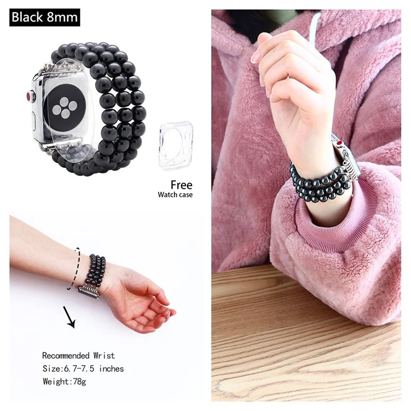 Lureen совместим с iWatch Band 38/40/42/44 мм, унисекс Мода ручной работы эластичный браслет ремешок, для iWatch серии 4/3/2/1
