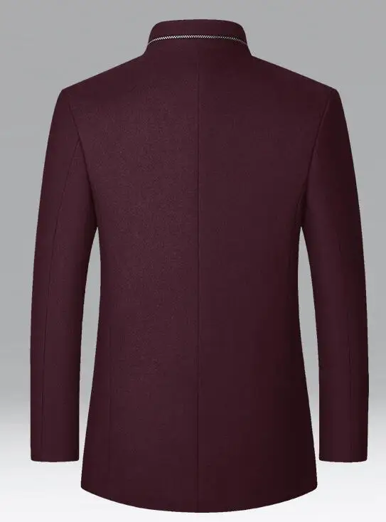 Модное зимнее шерстяное пальто VXO мужское толстое с двойным воротником