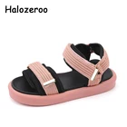 Детские пляжные сандалии, брендовая фиолетовая обувь, повседневные Мягкие спортивные туфли для мальчиков и девочек, модные сетчатые босоножки, лето