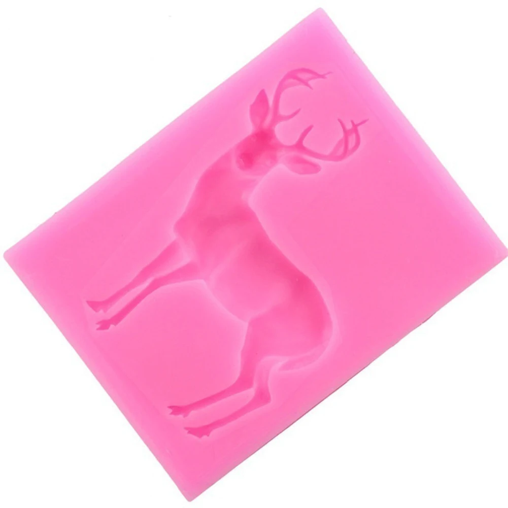 Экологичная силиконовая форма для рождественских оленей помадки торта